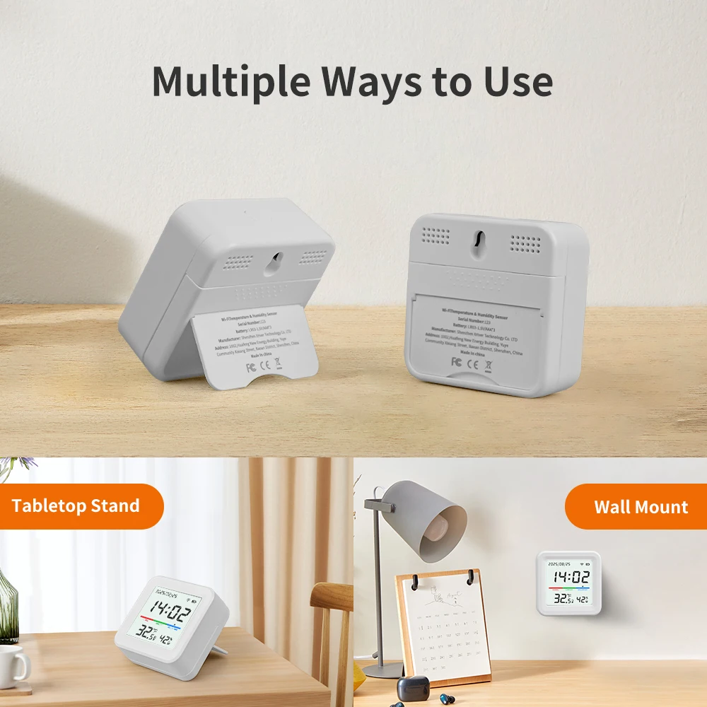 Tuya Temperature And Humidity Sensor 2.4G WiFi Smart Life App Remote Detecte Support Alexa Google Home thumbnail 5