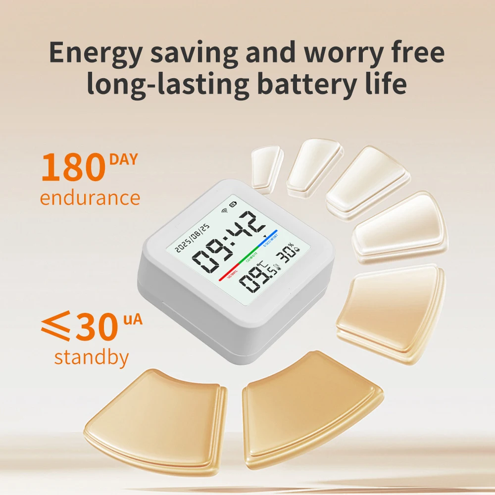 Tuya Temperature And Humidity Sensor 2.4G WiFi Smart Life App Remote Detecte Support Alexa Google Home thumbnail 3