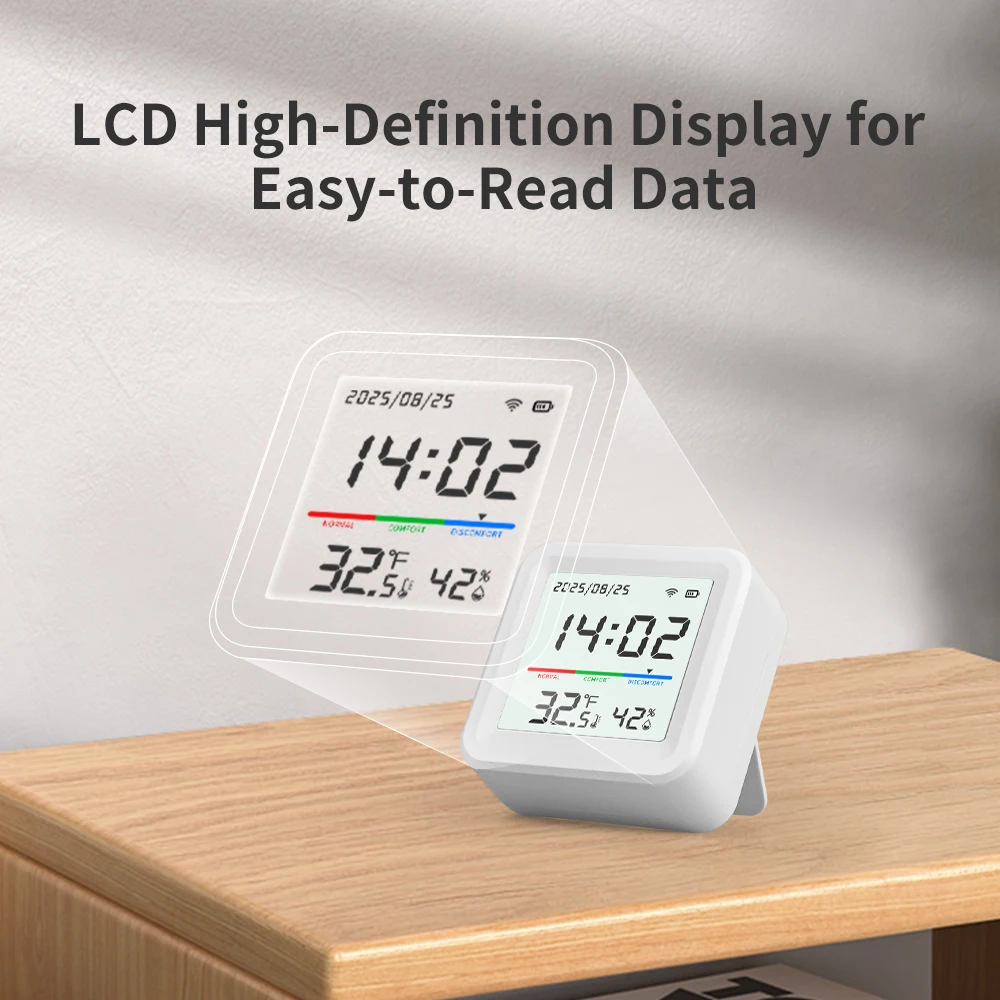 Tuya Temperature And Humidity Sensor 2.4G WiFi Smart Life App Remote Detecte Support Alexa Google Home thumbnail 2