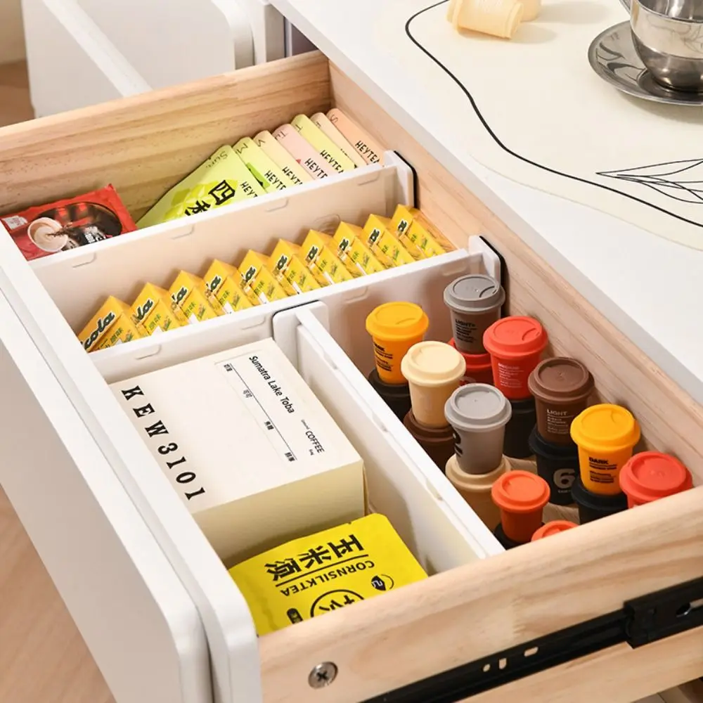 New Telescoping Drawer Divider Adjustable Multifunctional Cabinet Clapboard DIY Drawer Separator Cabinet Drawer Organization thumbnail 3