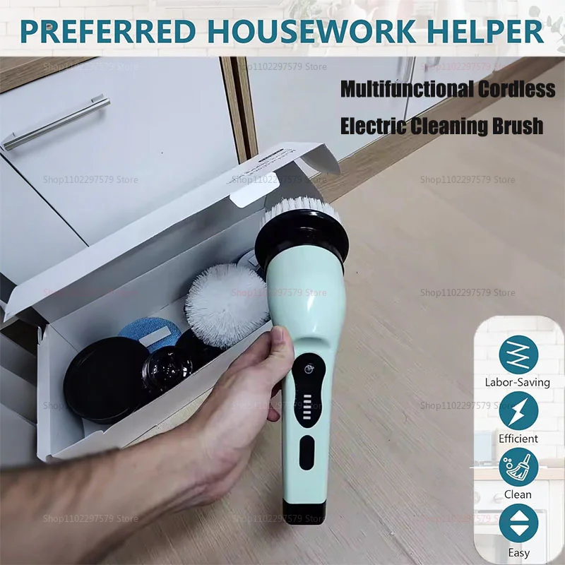 2026 new Wireless Electric Cleaning Brush Bathroom Window Kitchen Automotive Multifunctional Household Rotating Cleaning Machine thumbnail 5