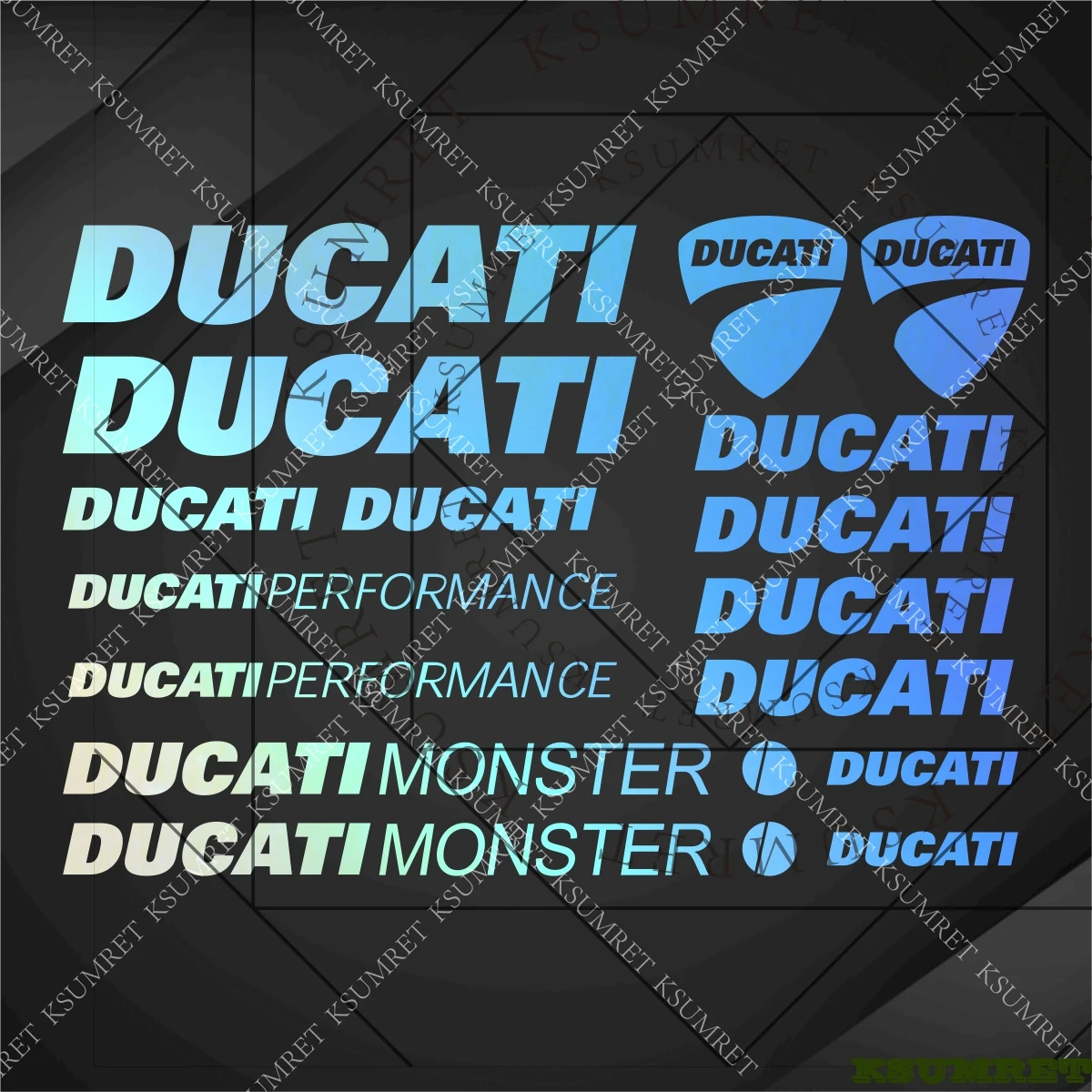 For Ducati Motorcycle Sticker Tank Helmet Logo Decals thumbnail 5