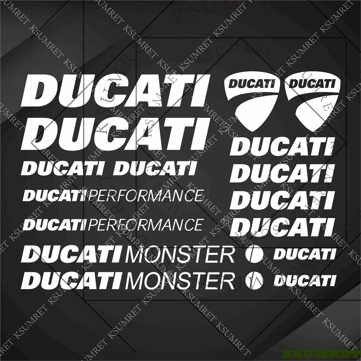 For Ducati Motorcycle Sticker Tank Helmet Logo Decals thumbnail 2