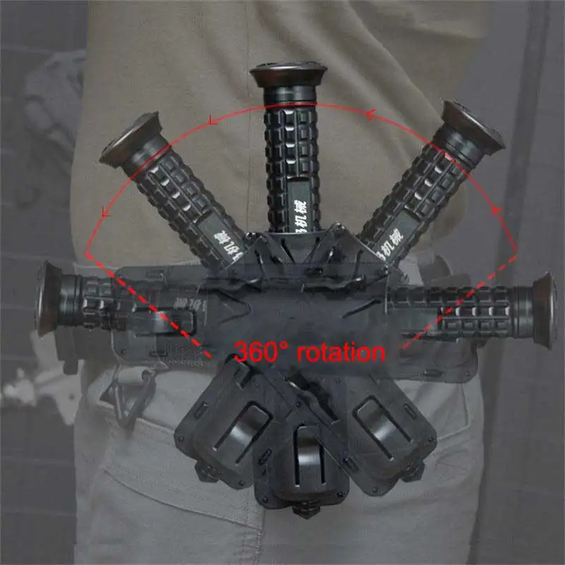 Black Quick Pull Mechanical Stick Cover Self Defense Tool​ 360° Rotating Sleeve Telescopic Swing Storage Belt thumbnail 3