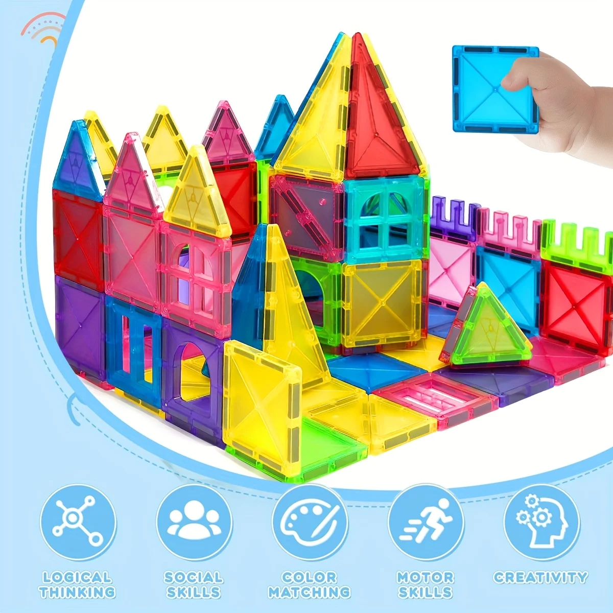 Magnetic Building Block Toys, Magnetic Blocks, Medium-Sized Stacked Building and Puzzle Toys, Creative and Lively Magnetic Toys thumbnail 5