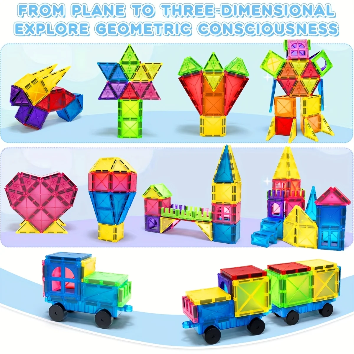 Magnetic Building Block Toys, Magnetic Blocks, Medium-Sized Stacked Building and Puzzle Toys, Creative and Lively Magnetic Toys thumbnail 4