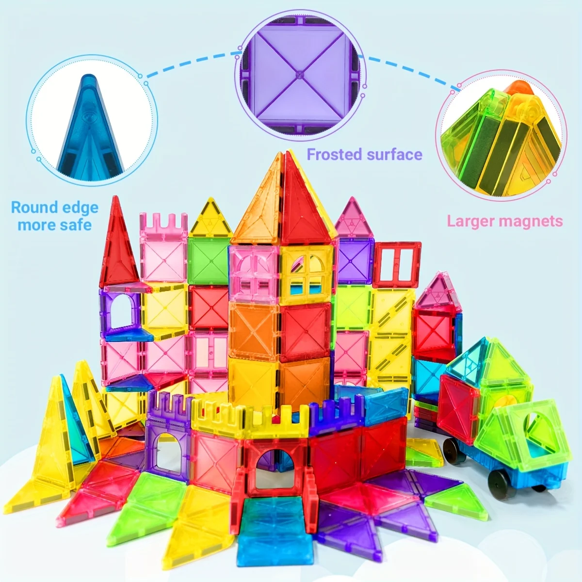 Magnetic Building Block Toys, Magnetic Blocks, Medium-Sized Stacked Building and Puzzle Toys, Creative and Lively Magnetic Toys thumbnail 3