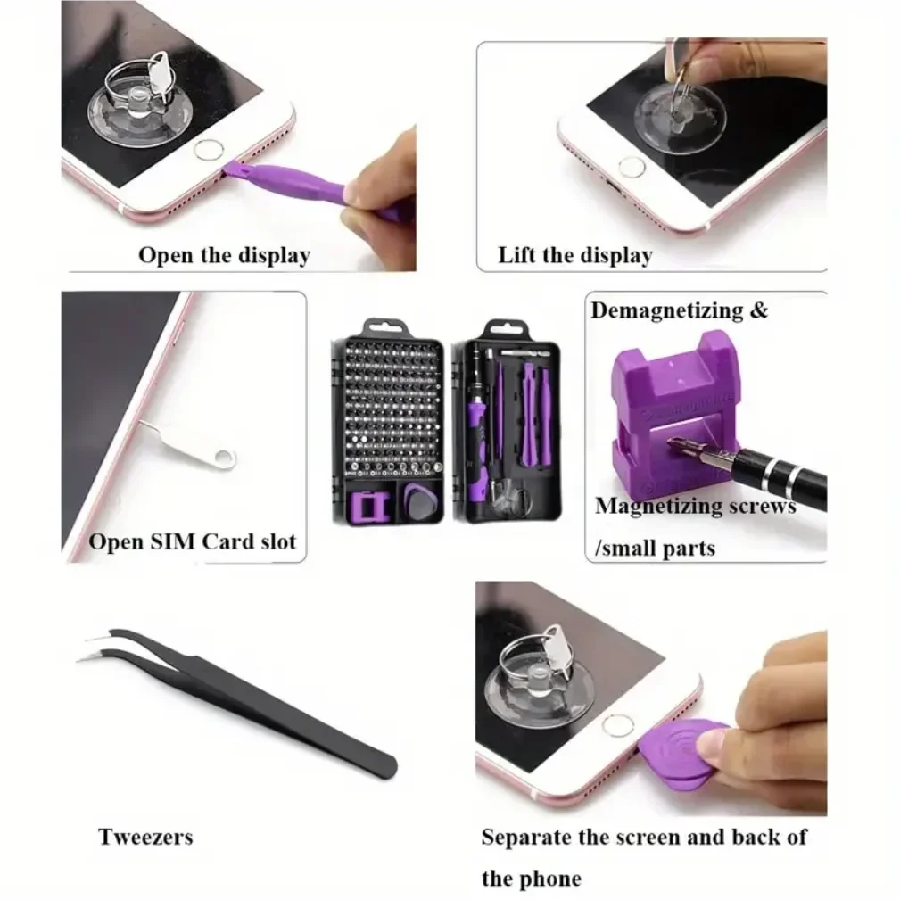 115-in-1 Multi-Functional Screwdriver Set – Strong Magnetic High Hardness Tool Kit with Special-Shaped Screwdrivers thumbnail 3