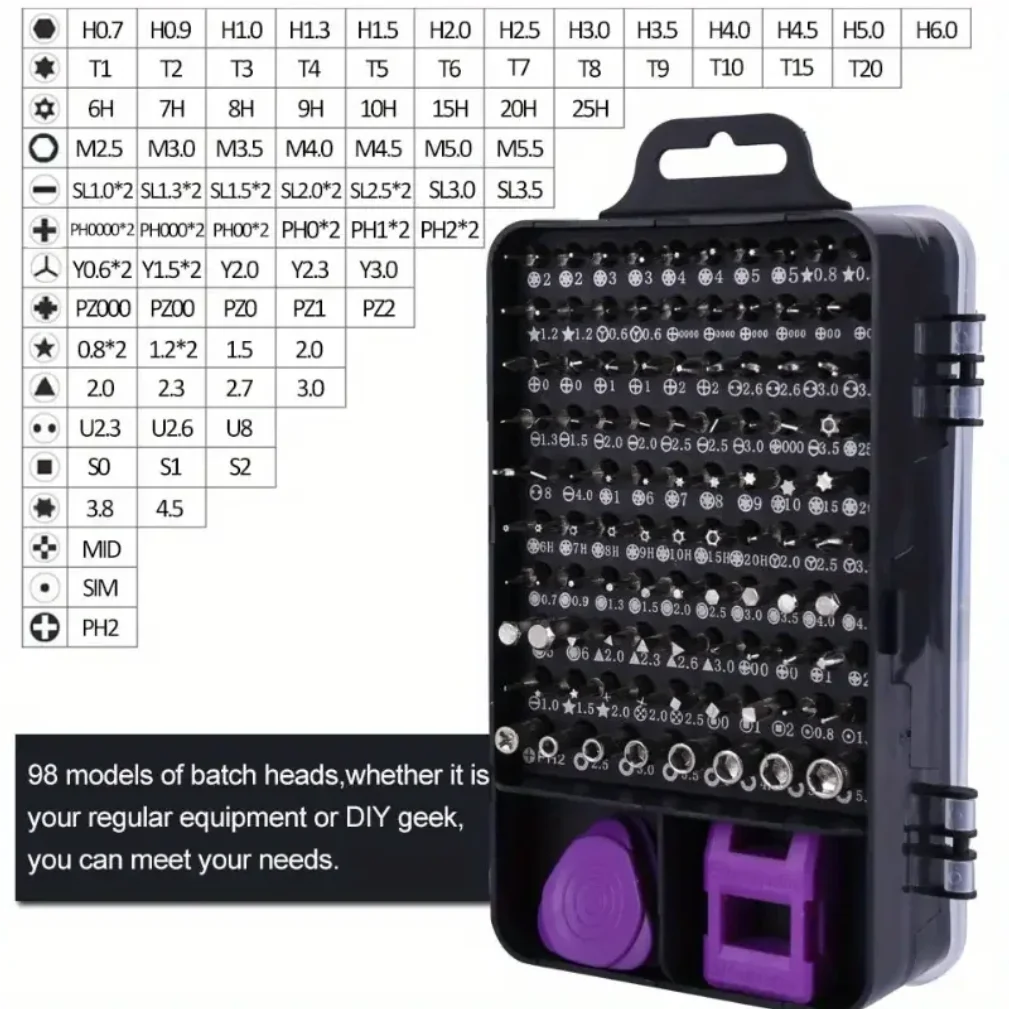 115-in-1 Multi-Functional Screwdriver Set – Strong Magnetic High Hardness Tool Kit with Special-Shaped Screwdrivers thumbnail 2