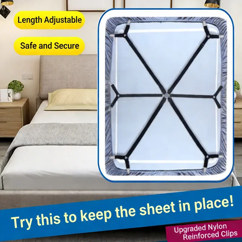 bed sheet holder anti-slip household invisible buckle bed sheet clip mattress fixing strap anti-running quilt cover elastic rope thumbnail 2