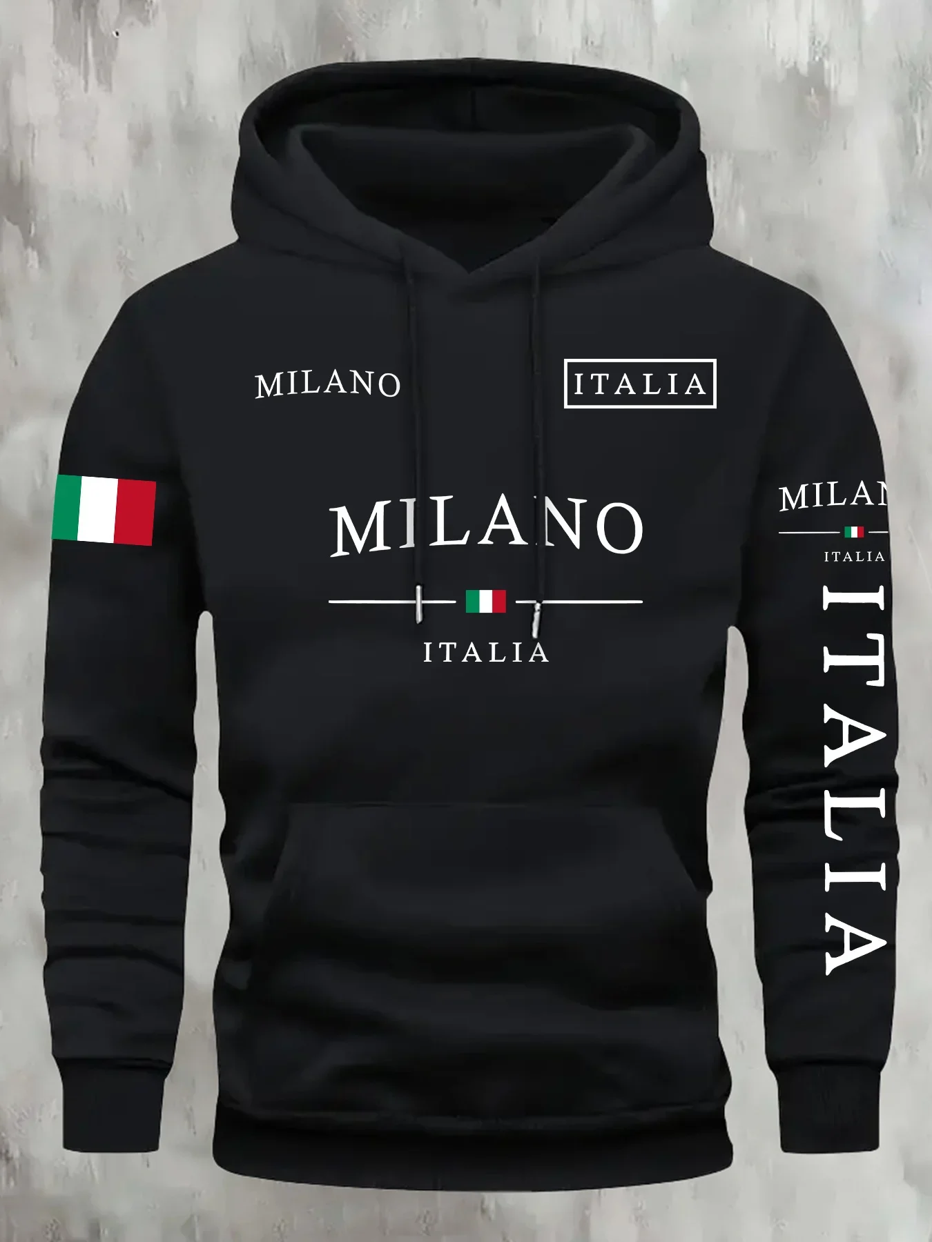ITALIA MILANO Men Women Hoodie Outdoor Street Casual Sports Vacation Trend Spring Autumn Winter Couple Sweatshirt Top Clothing thumbnail 3