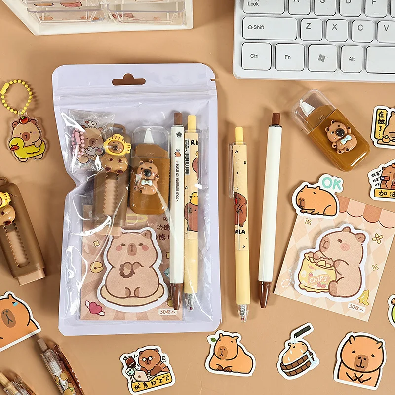 7-pcs Capibala Stationery Set, Student Gifts, Learning Supplies, School Season Gifts, Prizes, Handheld Gifts, Unisex Pen thumbnail 3