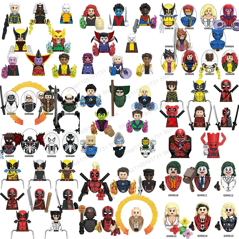 Blind Box Mini Building Blocks Cartoon Figures Assembling Toy Model Movies Characters Accessories Brick Armor Christmas Gift Toy