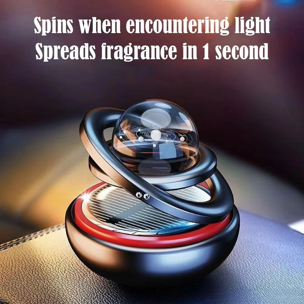 Car Solar Aromatherapy Ornaments Double Suspended Crystal Ball Rotating Aromatherapy Perfume For Home Car  Decor thumbnail 3