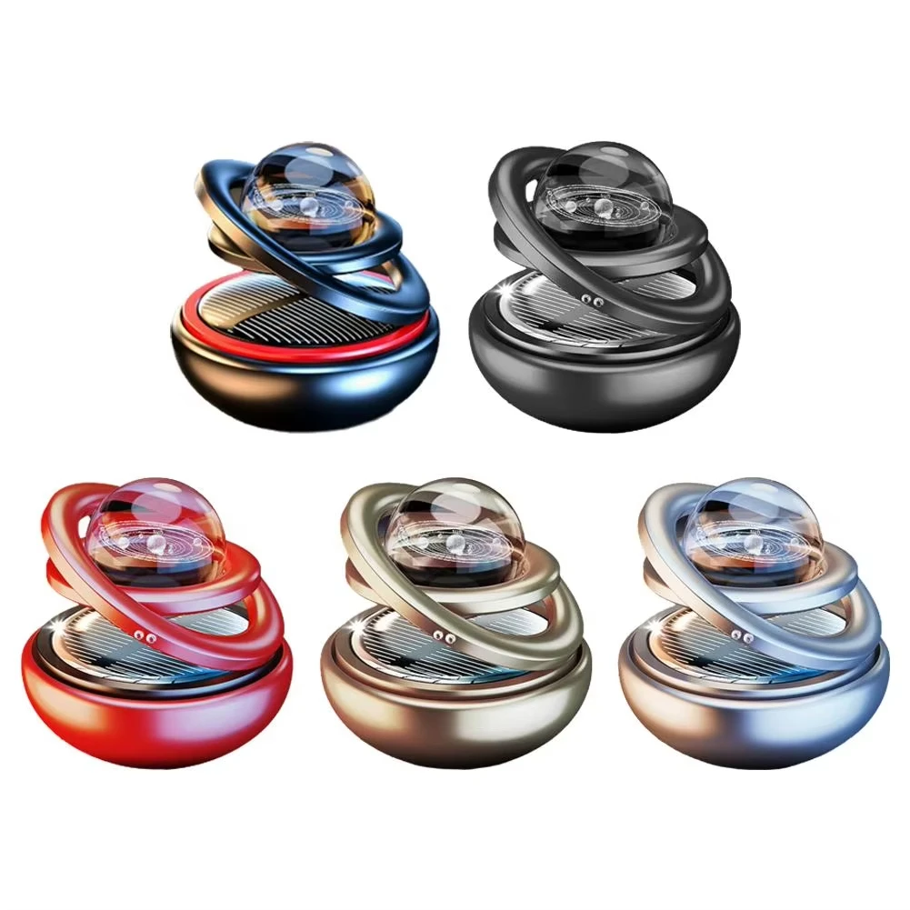 Car Solar Aromatherapy Ornaments Double Suspended Crystal Ball Rotating Aromatherapy Perfume For Home Car  Decor thumbnail 6