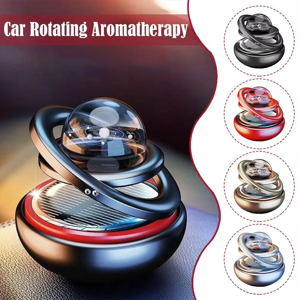 Car Solar Aromatherapy Ornaments Double Suspended Crystal Ball Rotating Aromatherapy Perfume For Home Car  Decor thumbnail 2
