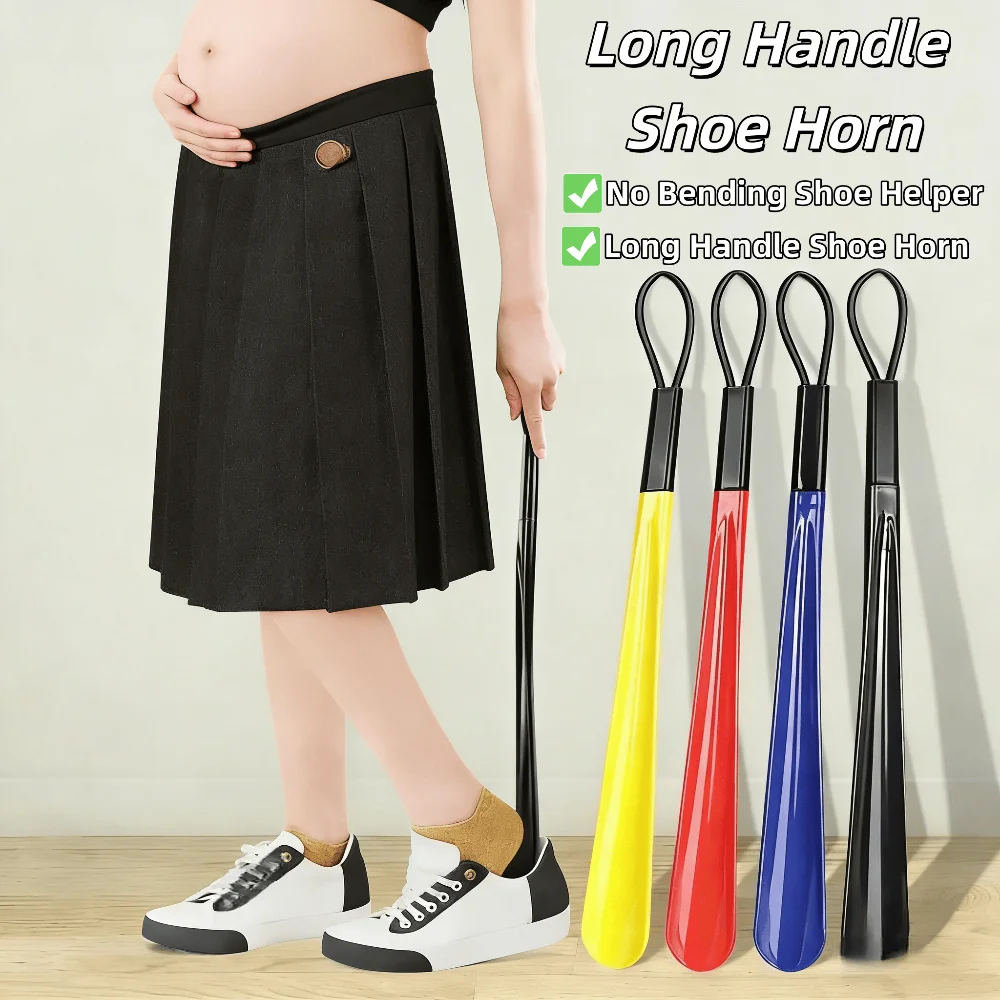 Extra Long Shoe Horn No Bend ABS Non-Slip Durable Shoe Helper for Elderly Pregnant Women Men Boots High Heels Hanging Shoehorn