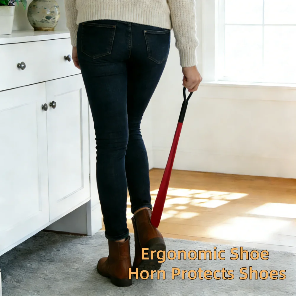 Extra Long Shoe Horn No Bend ABS Non-Slip Durable Shoe Helper for Elderly Pregnant Women Men Boots High Heels Hanging Shoehorn thumbnail 3