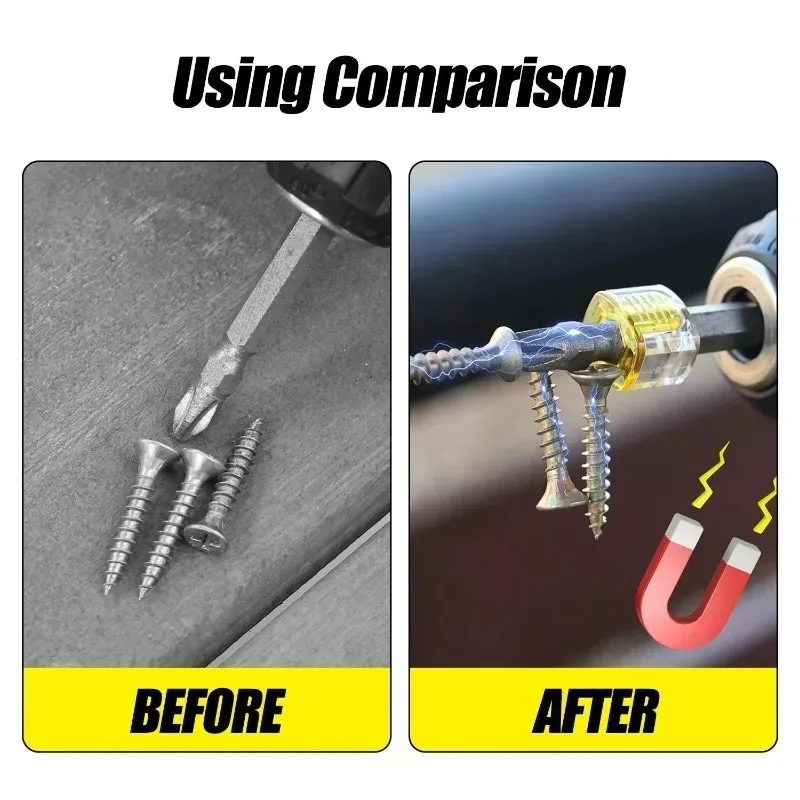 10/1PCS Screwdriver Bit Powerful Magnetizer Universal 1/4" Hex Drill Magnetic Ring Screw Holder Magnetic Coil Repair Hand Tools thumbnail 5