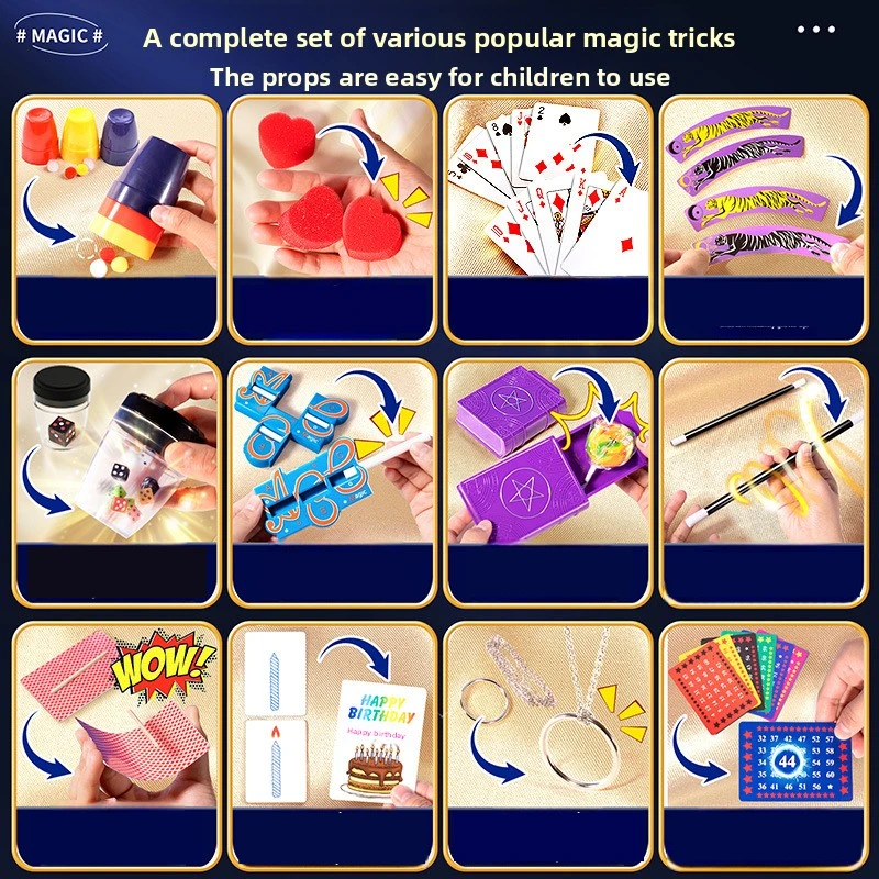 Fantastic Magic Trick Gift Box Set Awesome Poker Show Props Toy for Children Creative Birthday Present Home Party Performance thumbnail 3