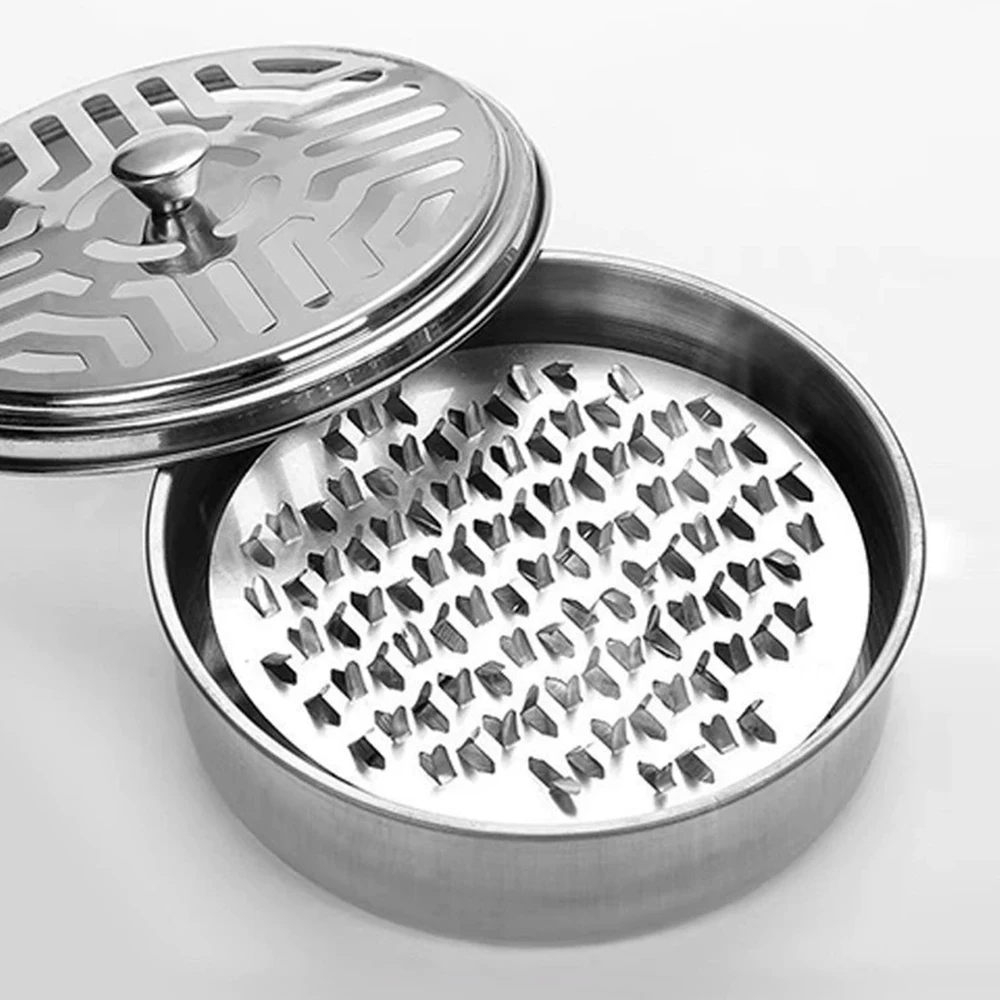 Stainless Steel Mosquito Coils Holder round Tray with Cover Easy to Clean Anti-Mosquito Supplies for Outdoor Picnic Travel thumbnail 3