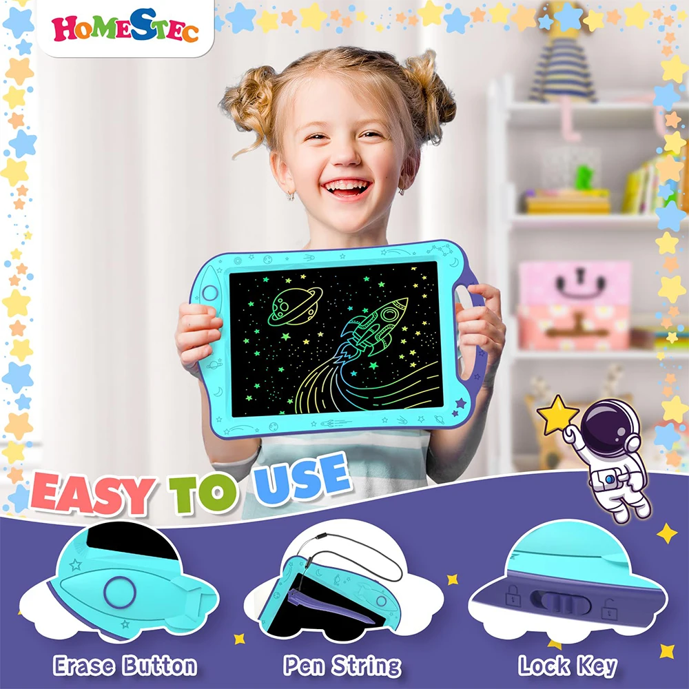 Astrodraw Drawing Pad Colorful LCD Writing Tablet Doodle Board Presentation Supplies Fluorescent Boards Office School Supplies thumbnail 2