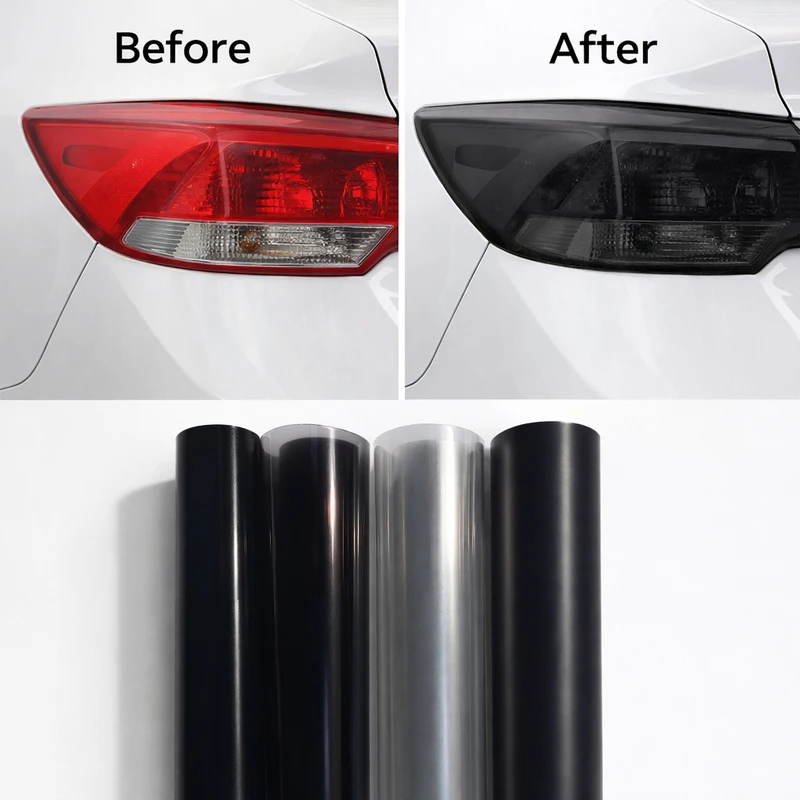 Gloss Transparent Light Black Smoke PVC Film Tint Headlight Taillight Wrap Cover Film Foil Sticker Cover Armored Film for Cars