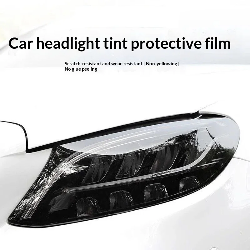 Gloss Transparent Light Black Smoke PVC Film Tint Headlight Taillight Wrap Cover Film Foil Sticker Cover Armored Film for Cars thumbnail 2