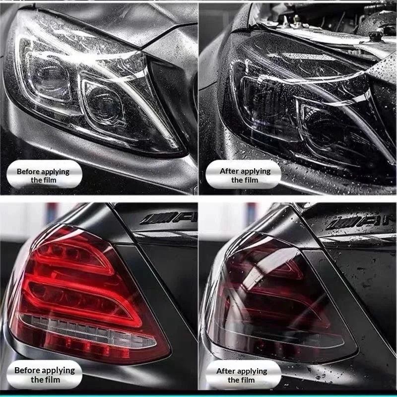 Gloss Transparent Light Black Smoke PVC Film Tint Headlight Taillight Wrap Cover Film Foil Sticker Cover Armored Film for Cars thumbnail 4