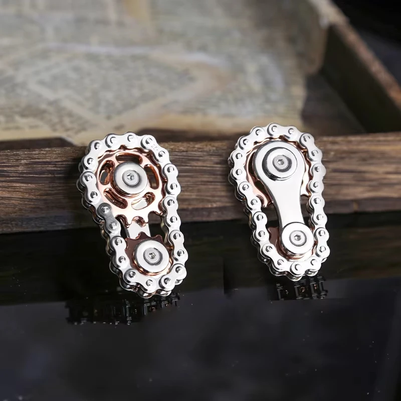 Metal Bike Chain Fidget Spinner Toys Sprockets Flywheel Fingertip Gyro Fidget Spinner Antistress Anxiety Toys for Kid Adult Gift thumbnail 6