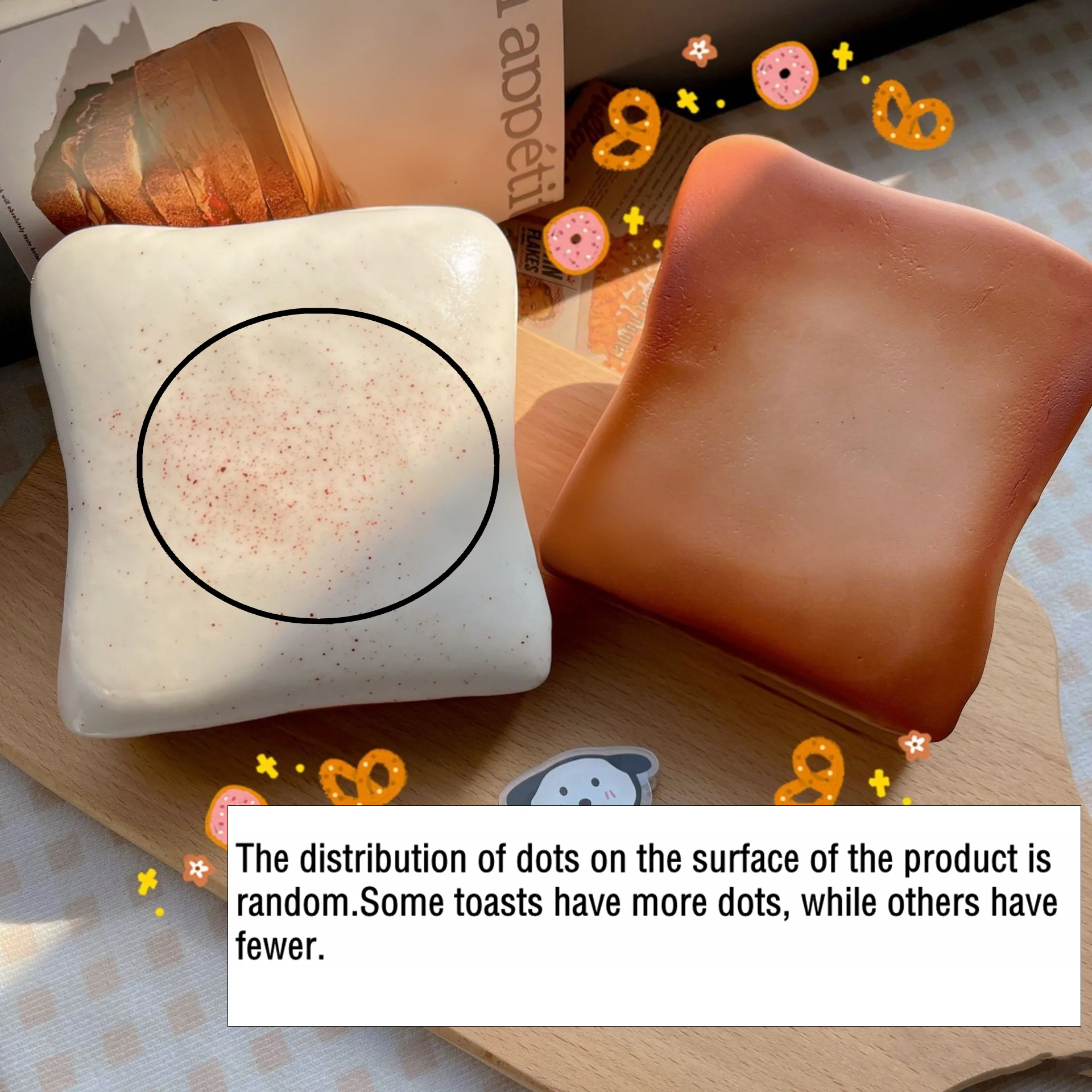 Soft Simulated Toast Squeeze Stress Relief Toys Squishy Bread Squeeze Fidget Toys Decompression Slow Rebound Sensory Toy Adults thumbnail 2