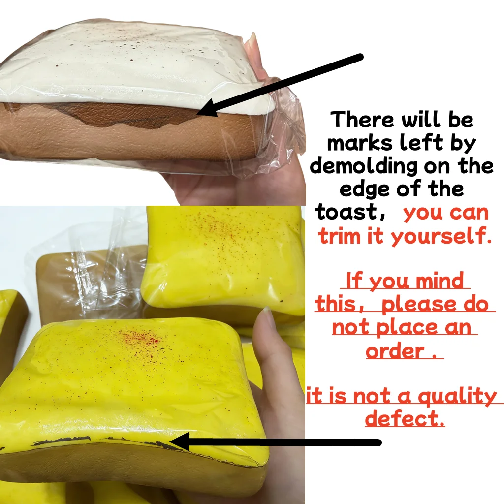 Soft Simulated Toast Squeeze Stress Relief Toys Squishy Bread Squeeze Fidget Toys Decompression Slow Rebound Sensory Toy Adults thumbnail 4