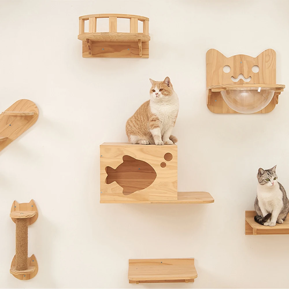 Wall Mounted Cat Shelf Floating Perch Modern Cat Wall Furniture Sturdy Space Saving Cat Bed for Indoor Cats Kittens Play Rest thumbnail 3