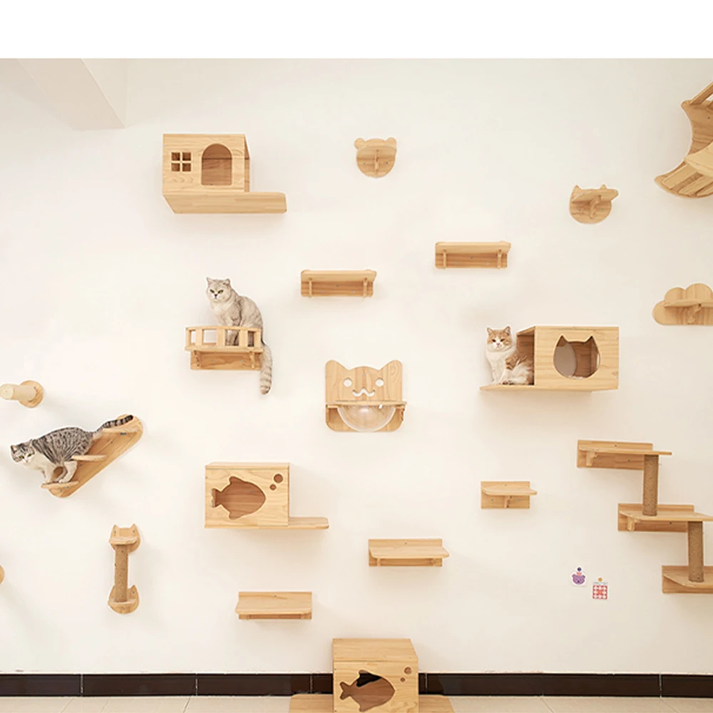 Wall Mounted Cat Shelf Floating Perch Modern Cat Wall Furniture Sturdy Space Saving Cat Bed for Indoor Cats Kittens Play Rest thumbnail 2