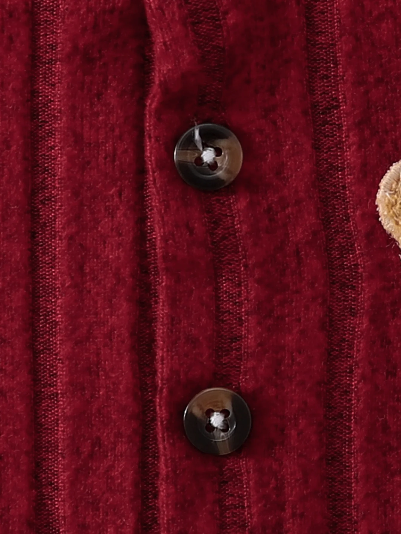 【Baby Boy】Autumn & Winter Red Onesie with Front Single-Breasted Buttons and Cute Bear Badge on Chest + Red Hat SetFeaturing a wa thumbnail 6