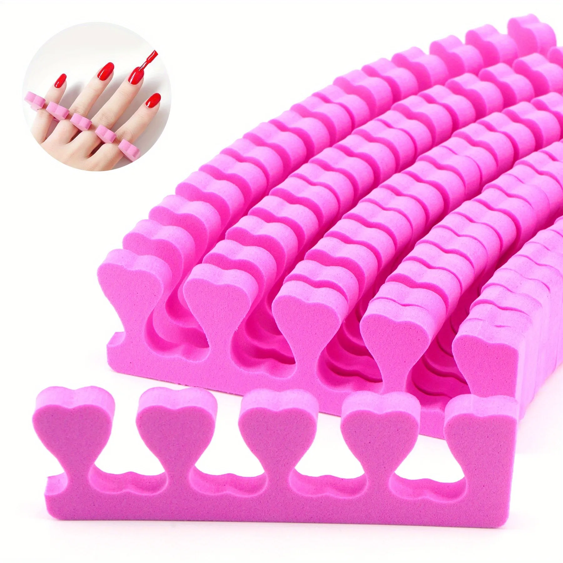 2/10/20/50/100PCS Pink Nail Art Toes Separators Fingers Foots Sponge Soft Gel UV Tools Polish Manicure Pedicure thumbnail 2