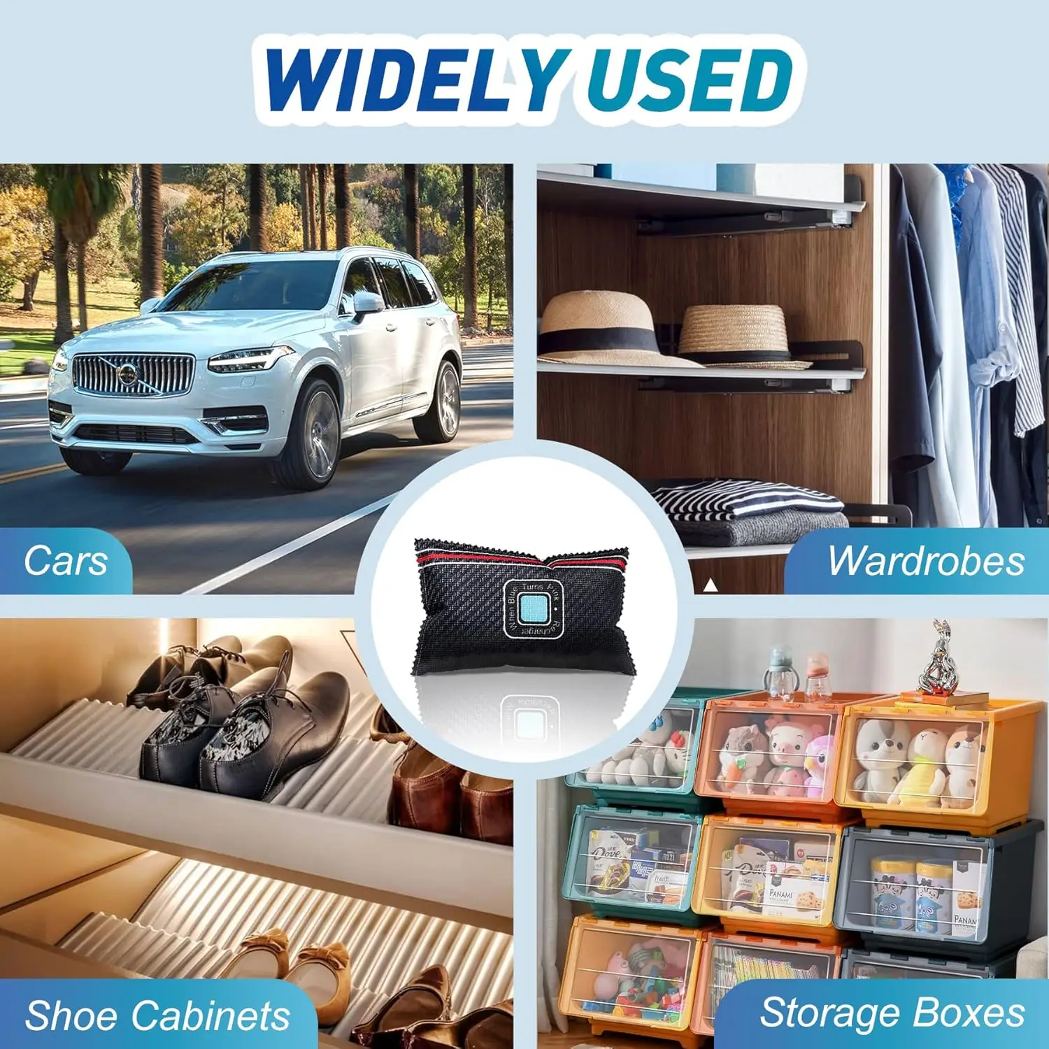 Reusable Silicone Dehumidifier Bag Car Air Freshener Interior Wardrobe Room Home Moisture Absorber Dampness Preventer Drying Bag thumbnail 5