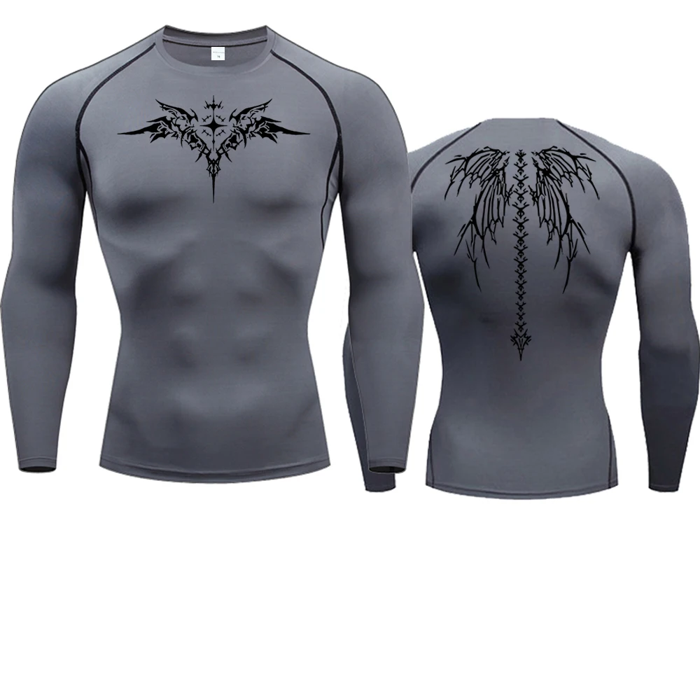 Anime Print Compression Shirt Mens Running T-Shirt Quick-Drying Fitness Sportswear Gym Sports Short Sleeve Breathable Tops thumbnail 6