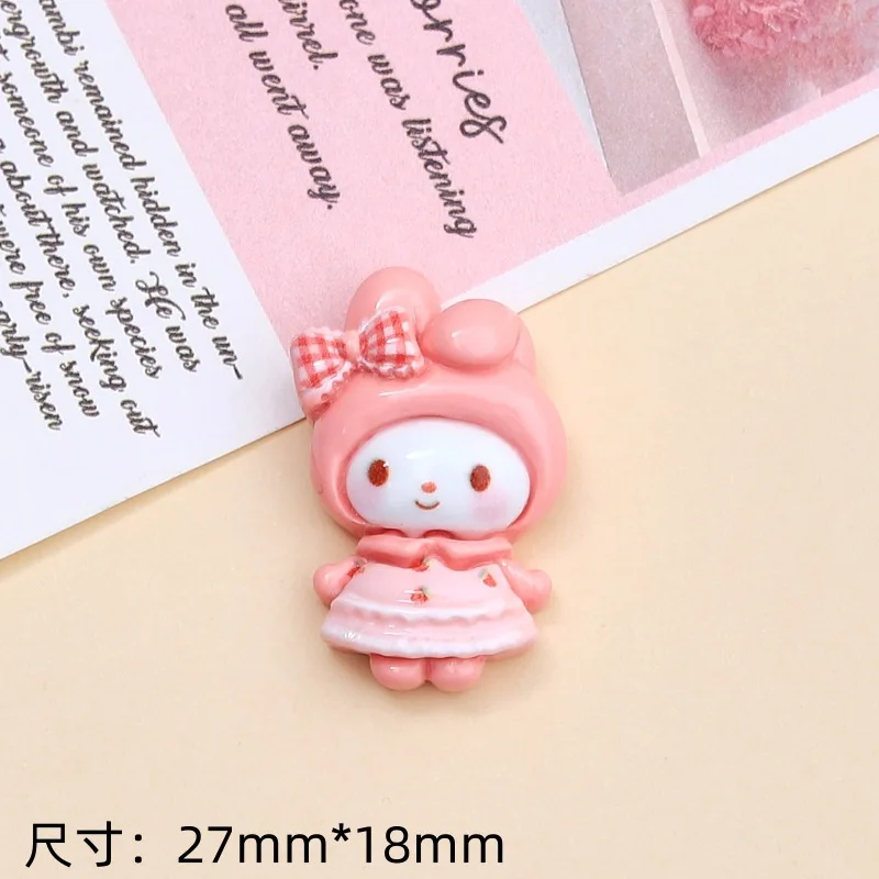 12PCS Bright Flour Skirt Cat Handmade DIY Cream Glue Phone Case Keychain Hairpin Hole Hole Shoe Buckle Resin Material thumbnail 5