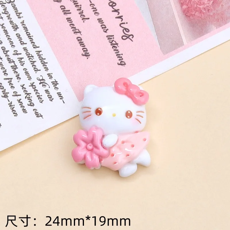 12PCS Bright Flour Skirt Cat Handmade DIY Cream Glue Phone Case Keychain Hairpin Hole Hole Shoe Buckle Resin Material thumbnail 3