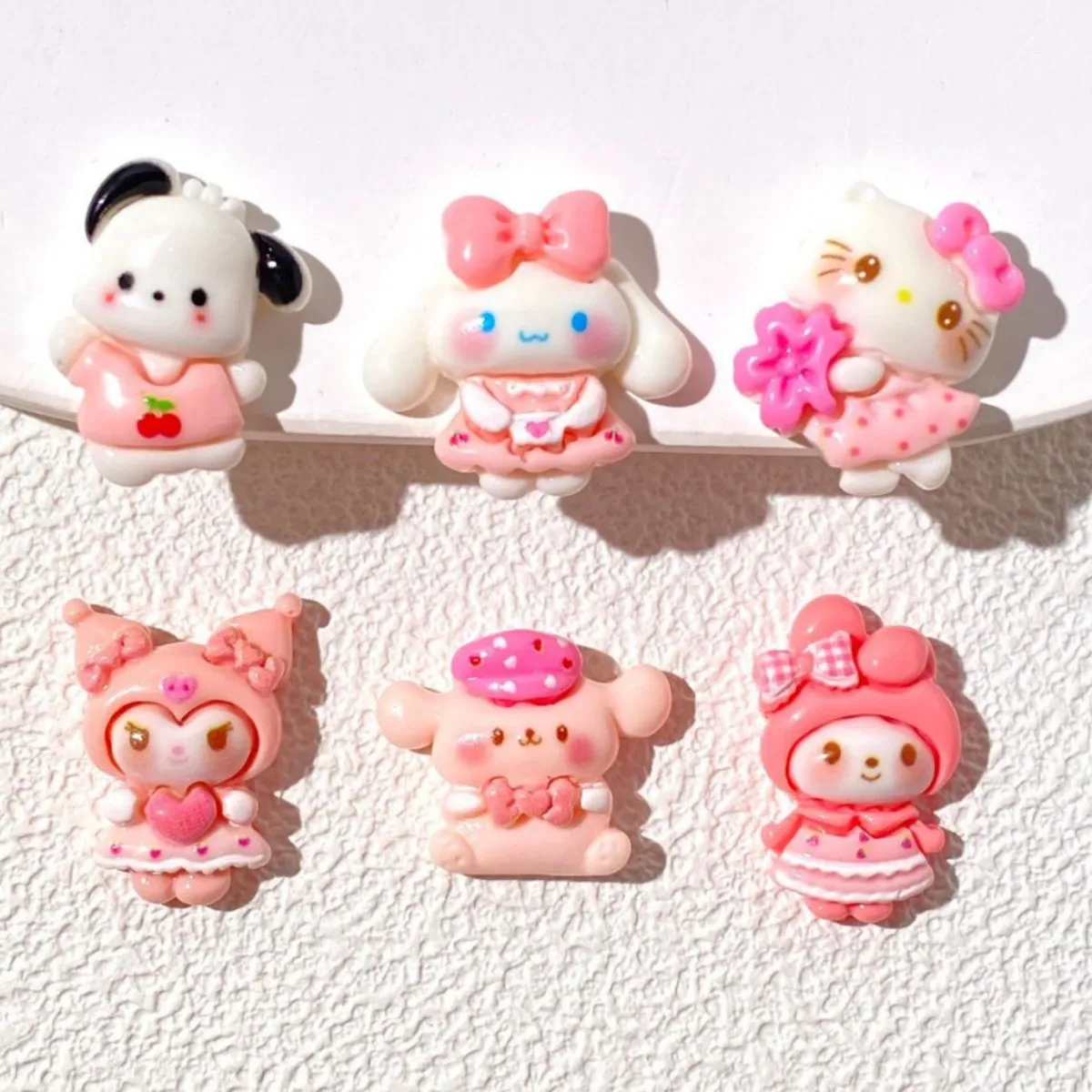 12PCS Bright Flour Skirt Cat Handmade DIY Cream Glue Phone Case Keychain Hairpin Hole Hole Shoe Buckle Resin Material thumbnail 2