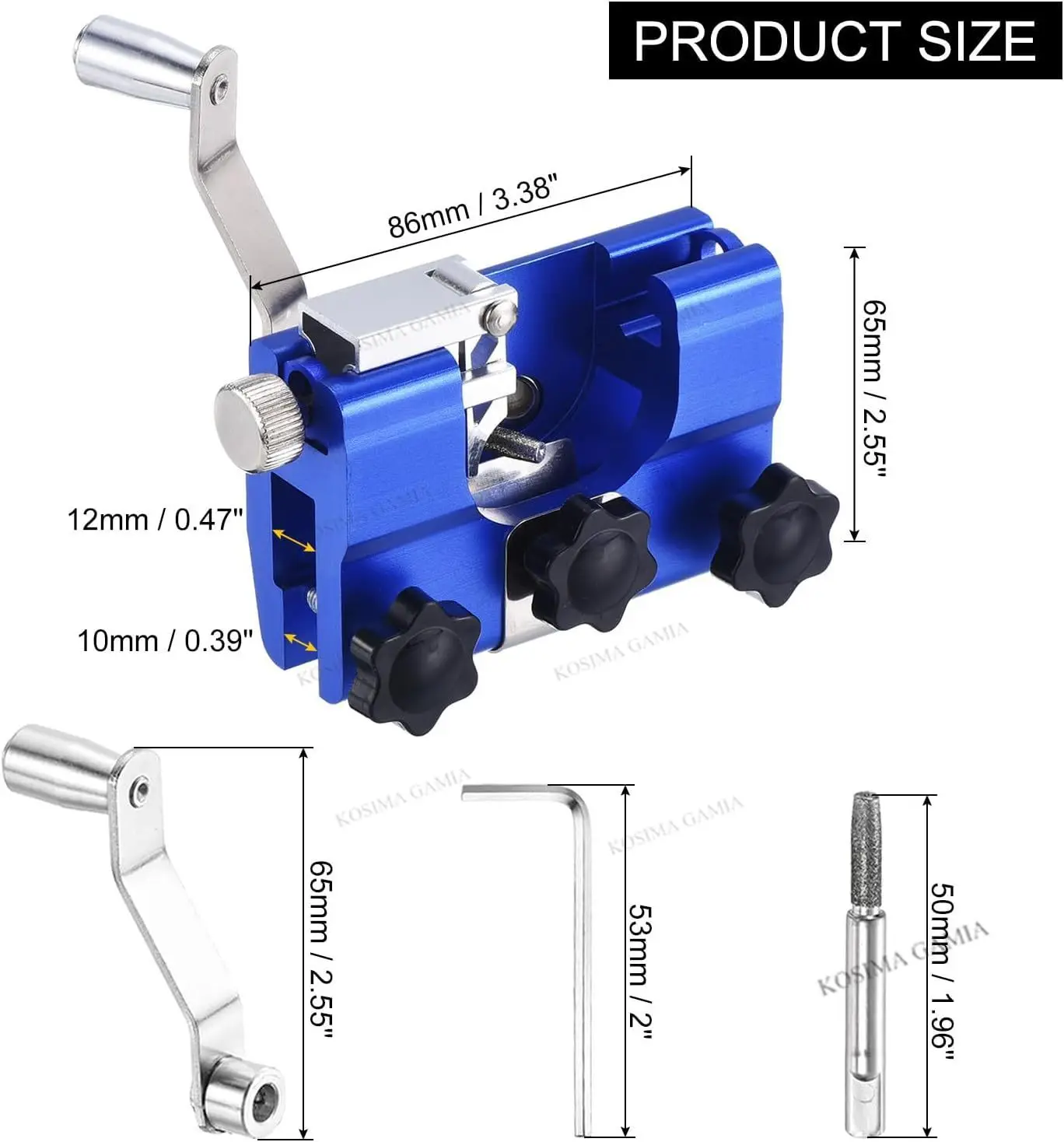 Portable Manual Chain Saw Blade Sharpener Tool Burr Grinding Stone Cleaning Brush Chainsaw Jig Kit for Woodworking Machinery thumbnail 2
