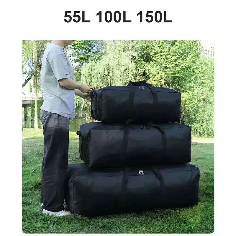 1680D Oxford Fabric Outdoor Waterproof Storage Bag | 55L-150L Foldable Luggage Duffle Backpack Waterproof Large Hiking Handbags thumbnail 3