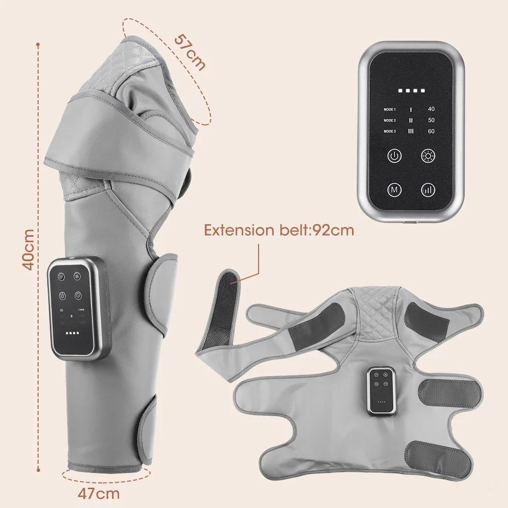 Wireless Knee Calf Massager Heated Air Pressure 360° Wrap 3 Heating & Intensity Portable Physiotherapy Device for Cold Legs Join thumbnail 6