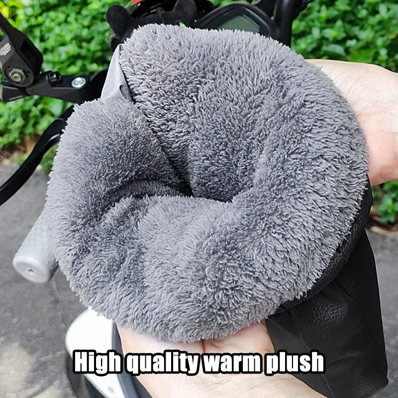 Winter Fleece Motorcycle Handlebar Muffs Equipment Mitts Warmer Gloves Waterproof Handmuffs Bicycle Handle Cover Hand Cover thumbnail 6