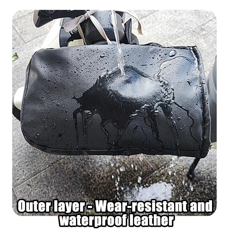 Winter Fleece Motorcycle Handlebar Muffs Equipment Mitts Warmer Gloves Waterproof Handmuffs Bicycle Handle Cover Hand Cover thumbnail 4