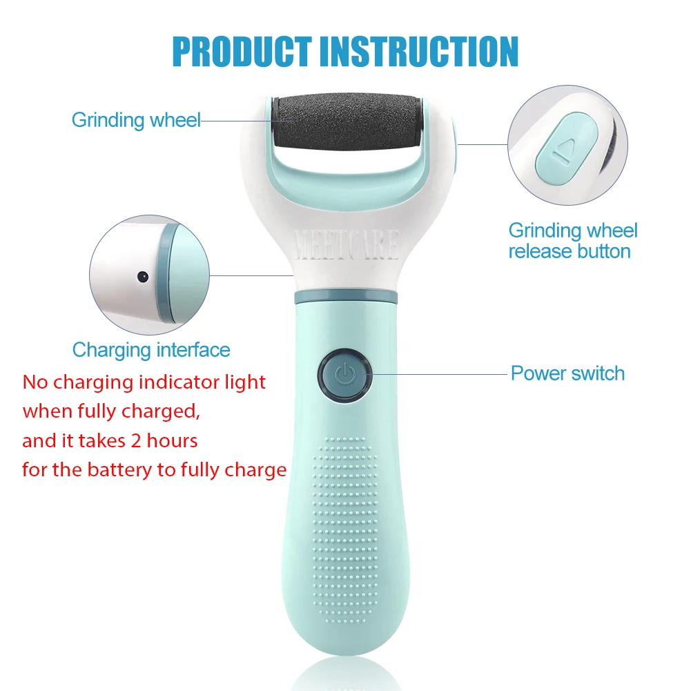 Electric Foot Grinder Dead Skin Remover Feet Scrubber Callus Pedicure Shaver Remove Dry Dead Cracked Foot Care Repair Tool thumbnail 4
