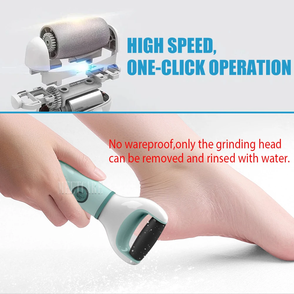 Electric Foot Grinder Dead Skin Remover Feet Scrubber Callus Pedicure Shaver Remove Dry Dead Cracked Foot Care Repair Tool thumbnail 3