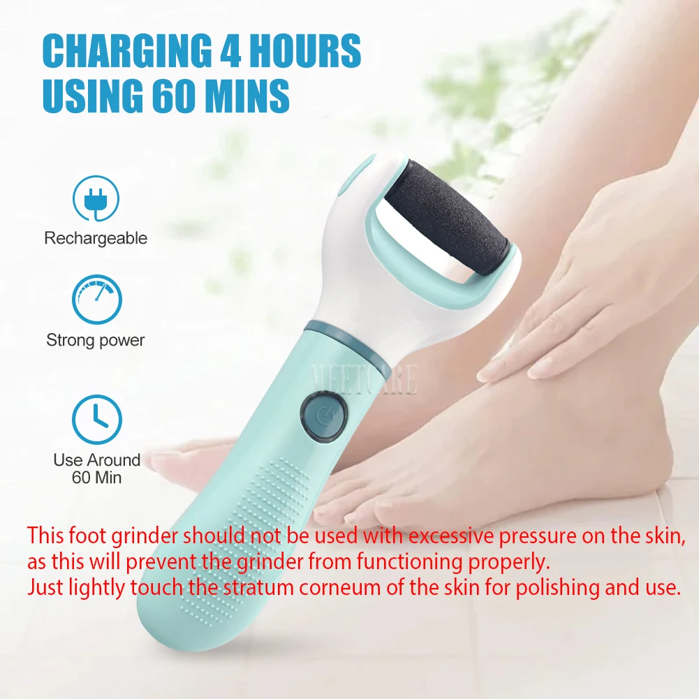 Electric Foot Grinder Dead Skin Remover Feet Scrubber Callus Pedicure Shaver Remove Dry Dead Cracked Foot Care Repair Tool thumbnail 2