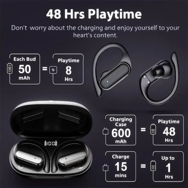 Original A520 Wireless Headphones Bluetooth 5.3 Running Game Ear Hook Headset HIFI Voice Call HIFI Stereo With Microphone 2026 thumbnail 6